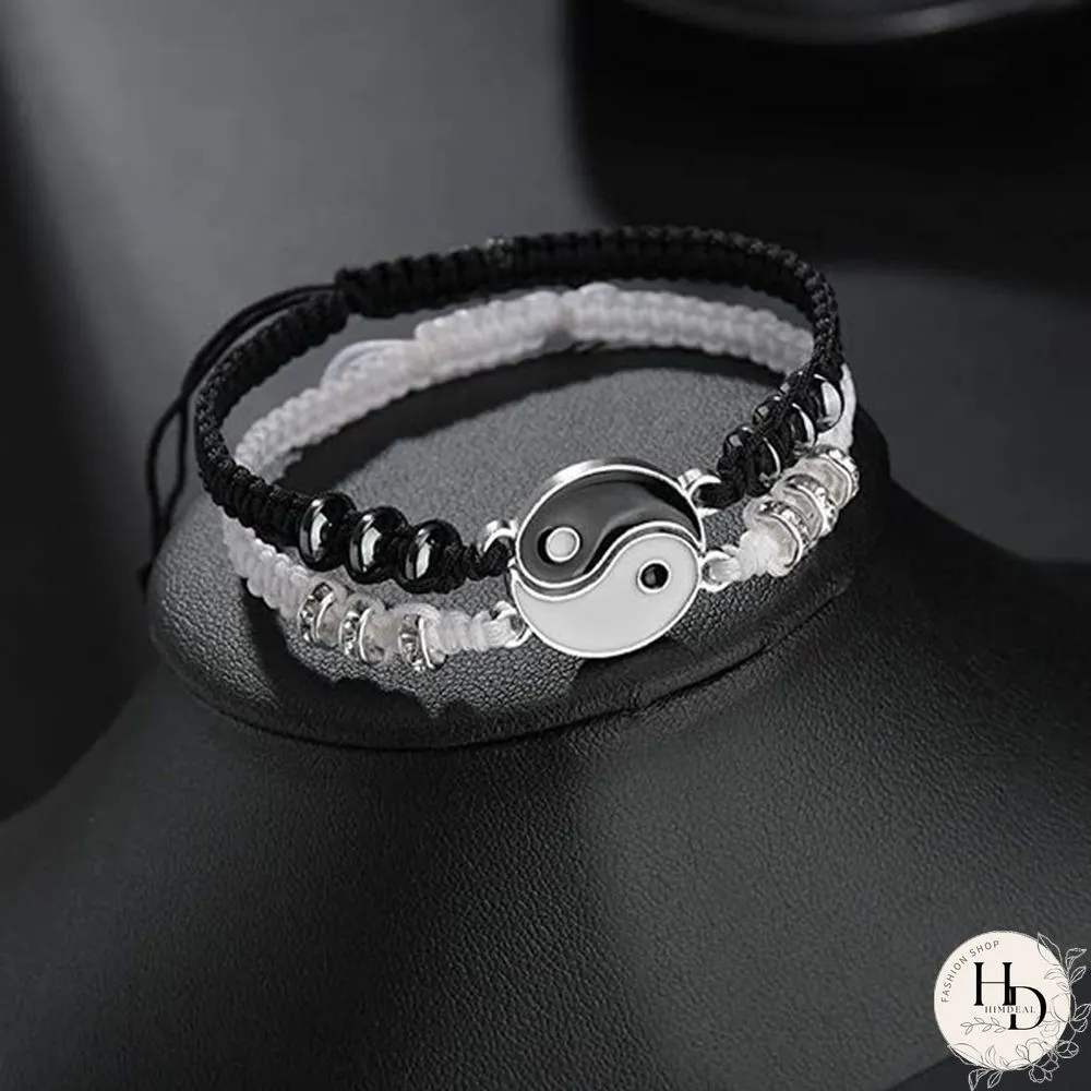 YinYang Adjustable Couple Bracelets Luck Bracelets Friendships Lovers Girlfriend Valentines Gift