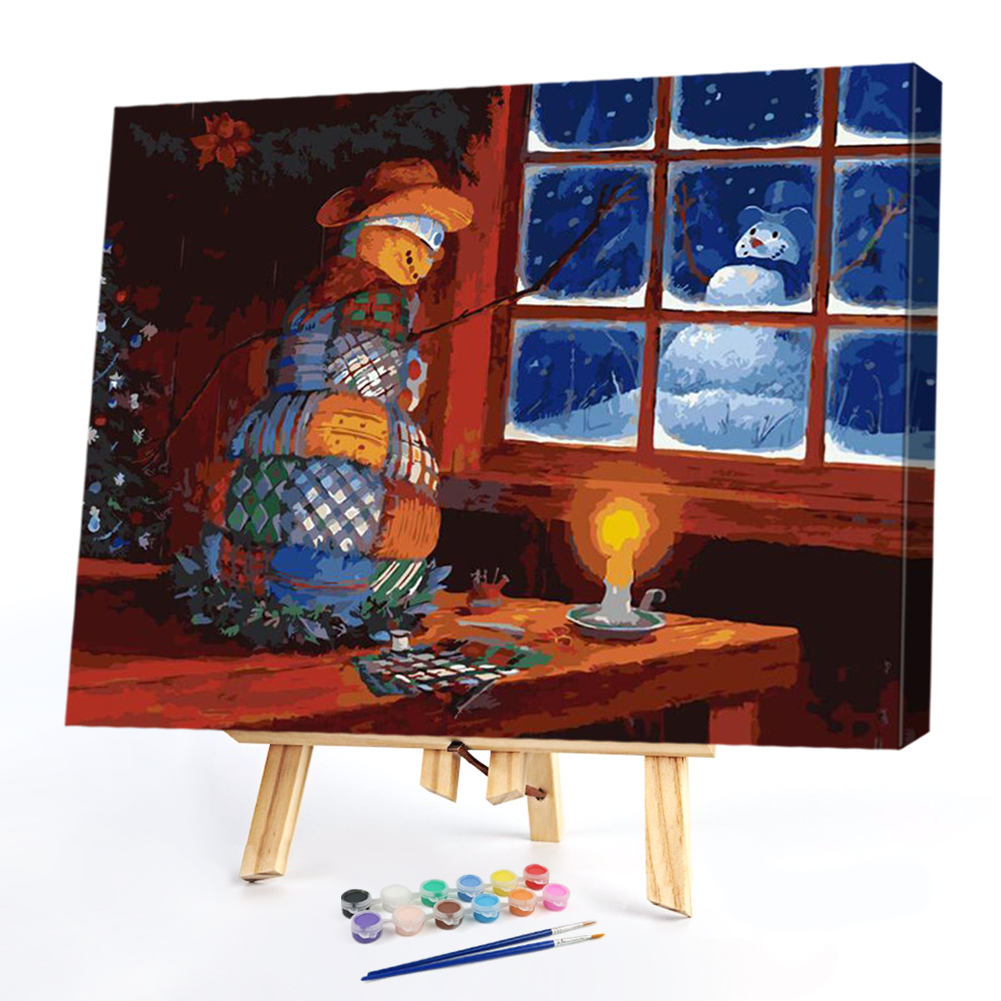 

40*50CM Paint By Numbers-Xmas Snowman, 501 Original