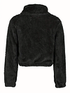 Fuzzy Solid Fall & Winter Jacket, Casual Zip Up Long Sleeve Warm Outerwear, Women's Clothing