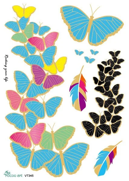 23 Kinds Wedding Party Tattoo Bronzing Glitter Gold Stickers Temporary Body Makeup Waterproof Disposable tatouage temporaire