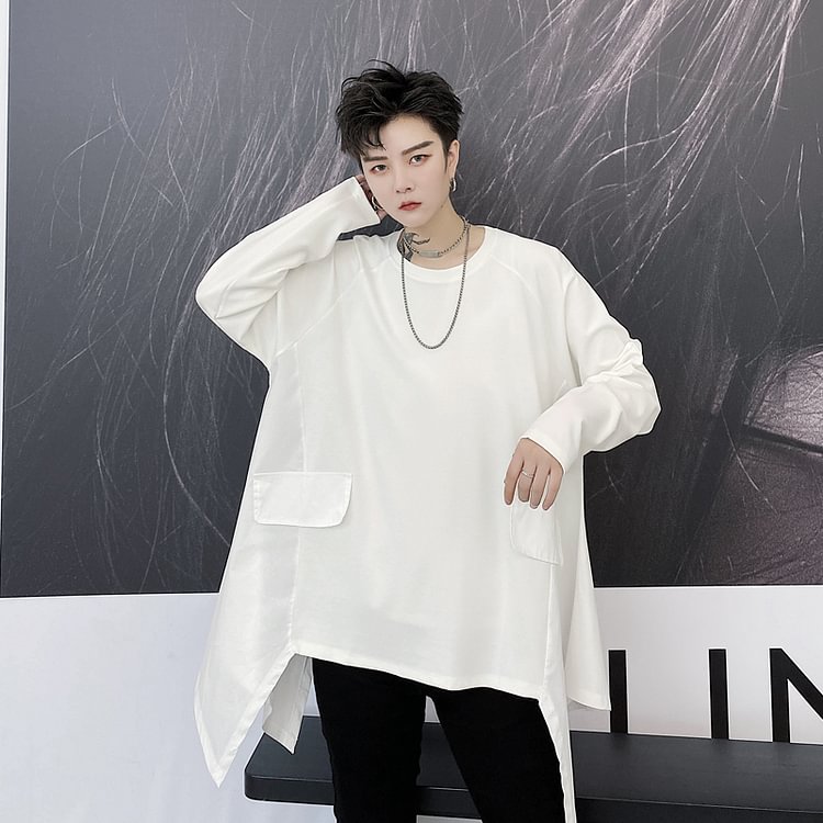 Dawfashion-Irregular T-shirt Nightclub Night Stage Costume-Yamamoto Diablo Clothing