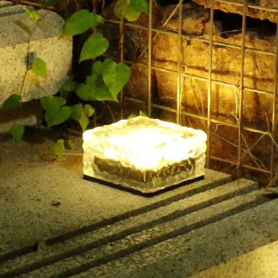 Outdoor Decorations Solar Lawn Garden Lights Decorative Brick Ice Cube LED Light for Pathway Driveway Lanscape Backyard Patio