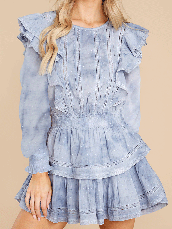 Tie dye long sleeve dress