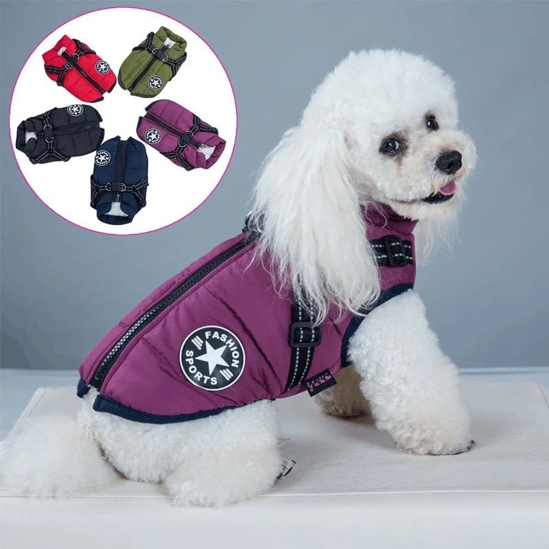 🎄🎄Christmas Sale🔥🔥Winter Warm Pet Dog Waterproof Jacket With Harness