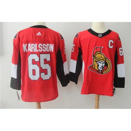 Men's  Ottawa Senators #65 Erik Karlsson Red Stitched NHL Jersey