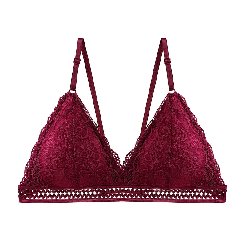 Women Lace Bras Bralette Women's Underwear French Style Wireless Lingerie Soft Push Up Bras For Women Active Bras 2021 BANNIROU