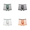Men's high-end satin luxury lace mesh breathable quick-drying boxer briefs