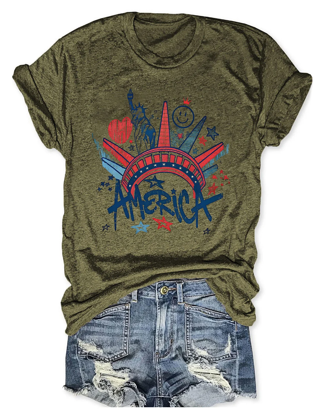4th Of July Statue Of Liberty T-shirt