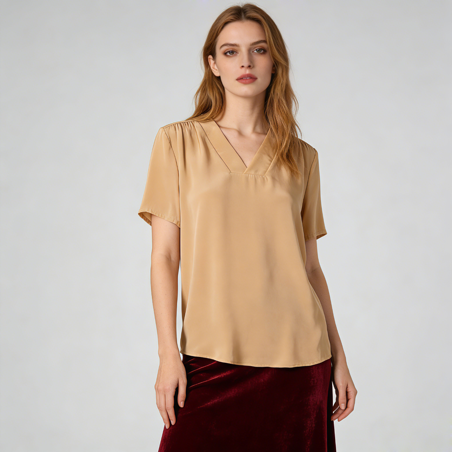 26 MM Silk Blouse V-Neck REAL SILK LIFE