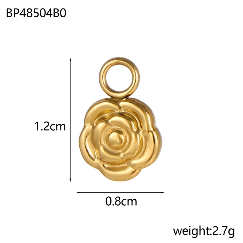 1 Piece 20*32mm Titanium Steel Zircon Starfish Ocean Shell Pendant Jewelry Accessories