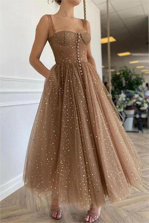 Lvs&Broner Shinning Tulle Sweetheart Sleeveless A-Line Homecoming Dress With Sequins