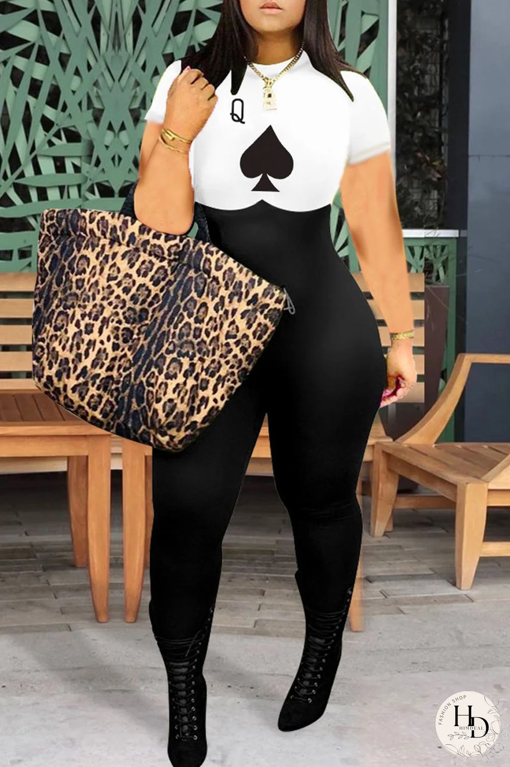 Red Casual Street Print Split Joint O Neck Regular Jumpsuits