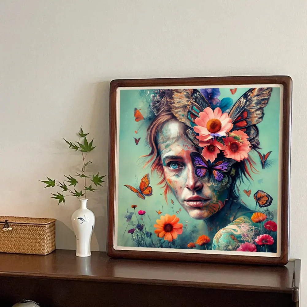 Diamond Painting - Full Round Drill - Flower Girl(Canvas|40*40cm)