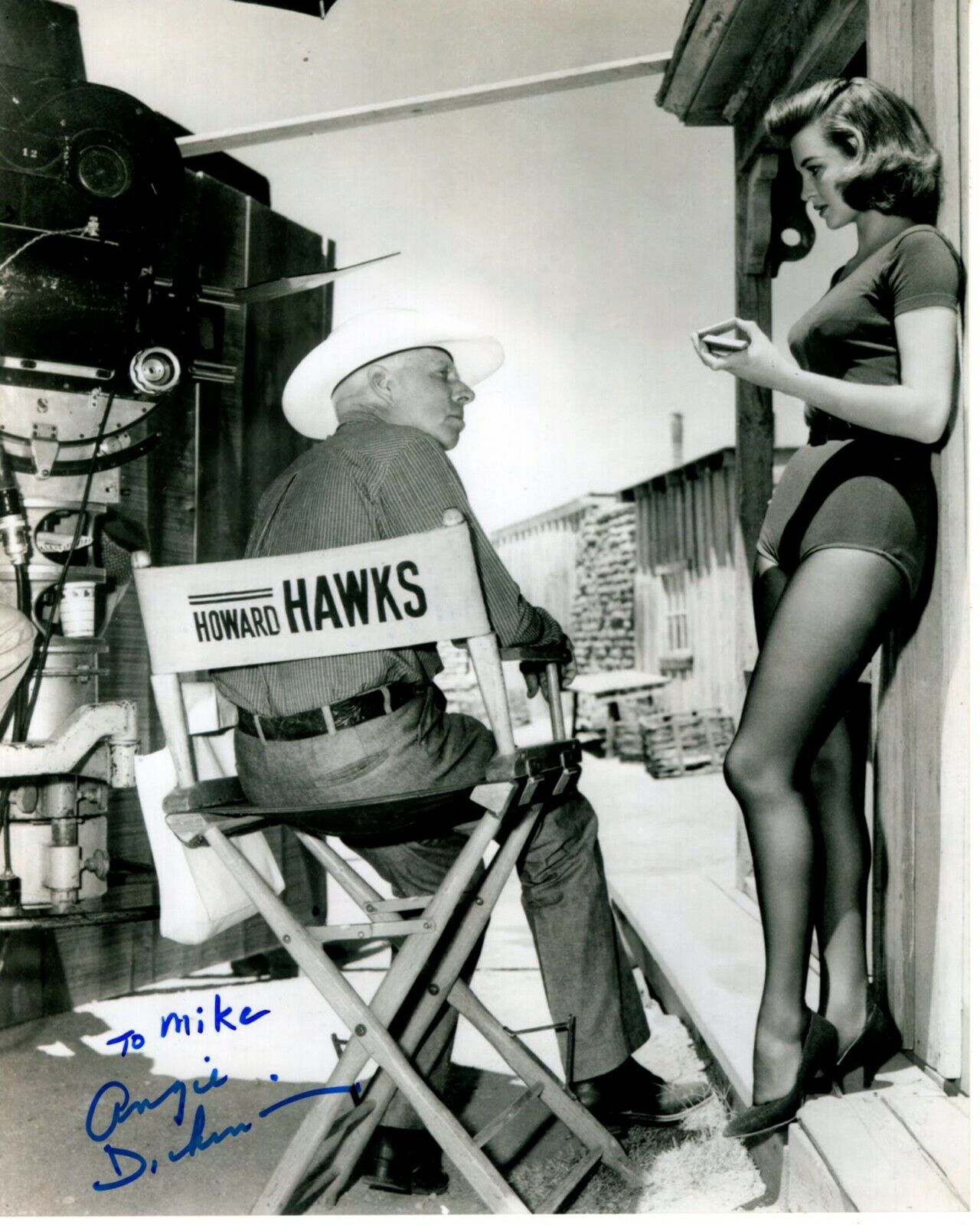 ANGIE DICKINSON Autographed Signed w/ HOWARD HAWKS Photo Poster paintinggraph - To Mike