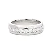 14K White Gold Round Lab Diamond Channel Setting Men's Ring