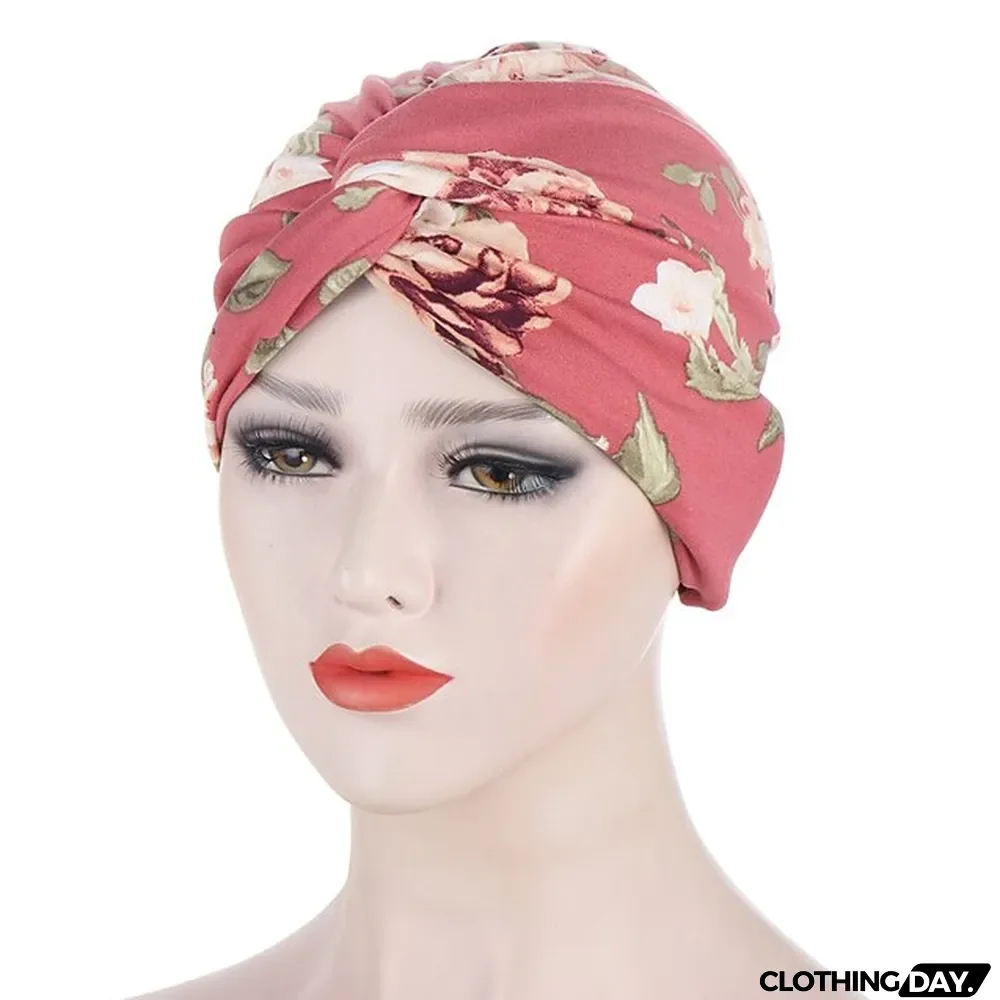 Women Muslim Daily Turban Folding Cross Knotted Hair Scarf Elastic Head Wrap Headwear Bandanas Lady Hair Hats Beanie Hair Loss Accessories