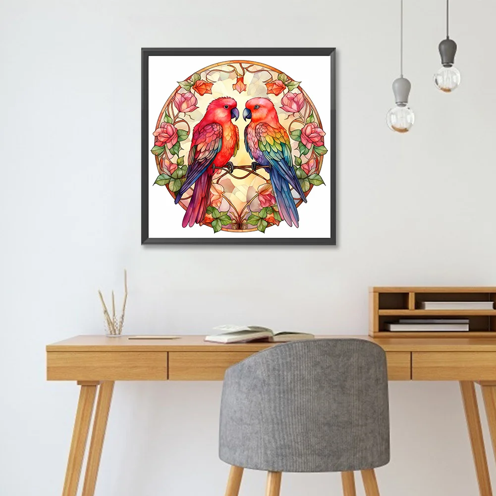 Full Round Diamond Painting 30*30cm - Love For Birds