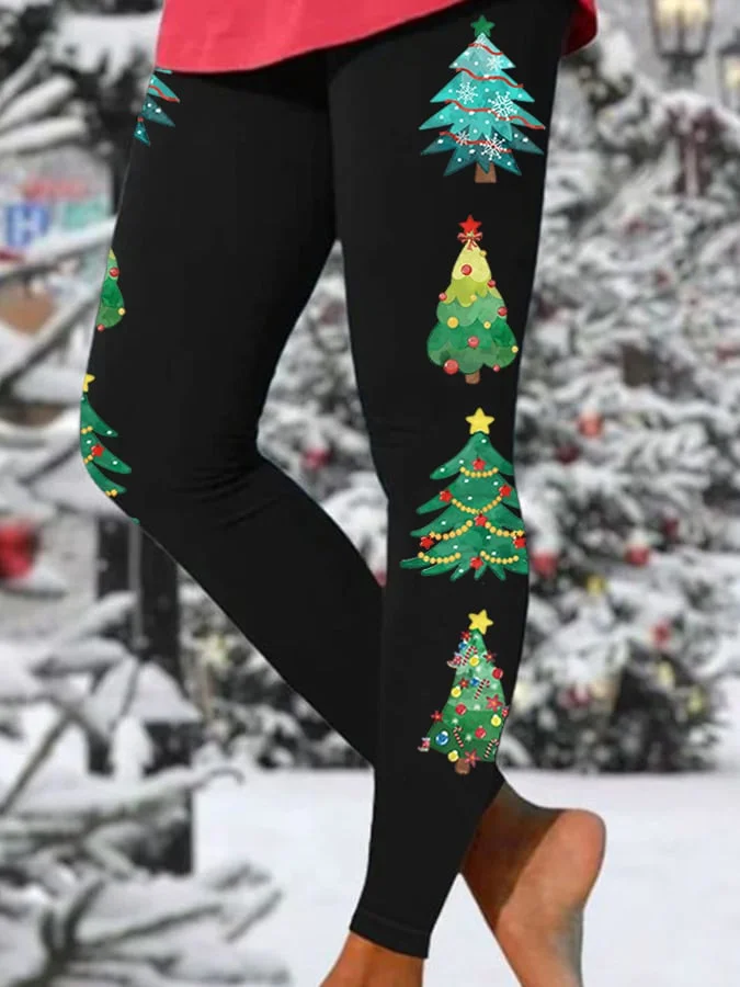 Women's Christmas Tree Print Leggings