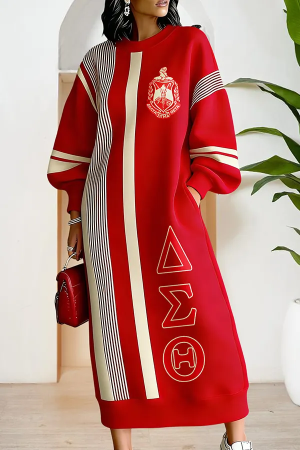 Delta Sigma Theta Sorority Long Sweatshirt Dress