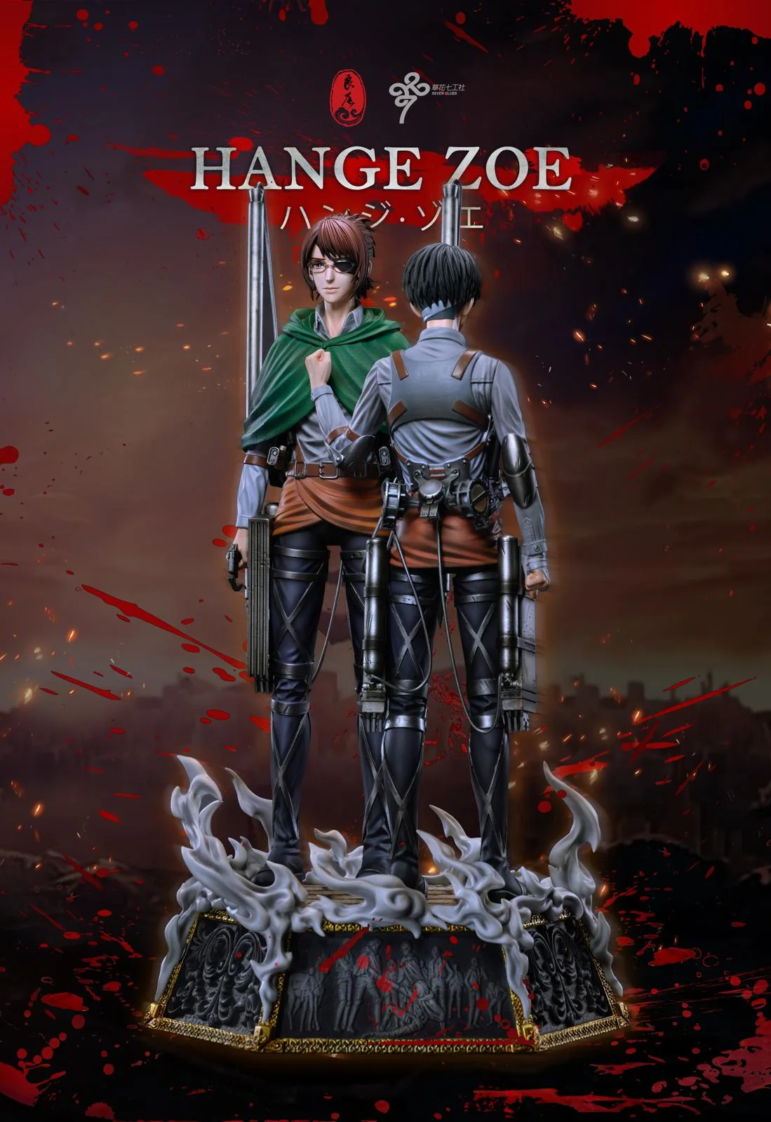 1/6 Scale Levi Ackerman & Hange Zoe - Attack on Titan Resin Statue