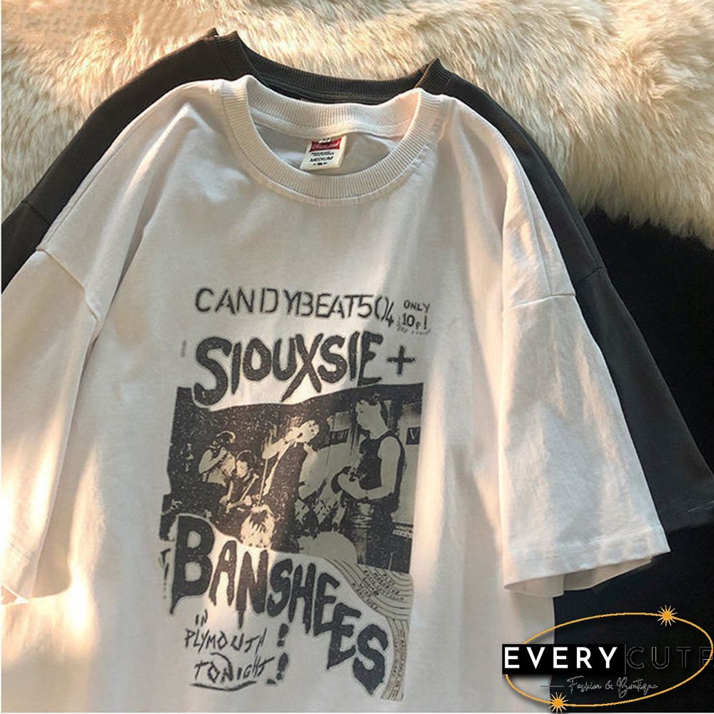 Oversized Shirt Grunge Vintage Harajuku Womens T-Shirt New Summer Short Sleeve Hip-hop