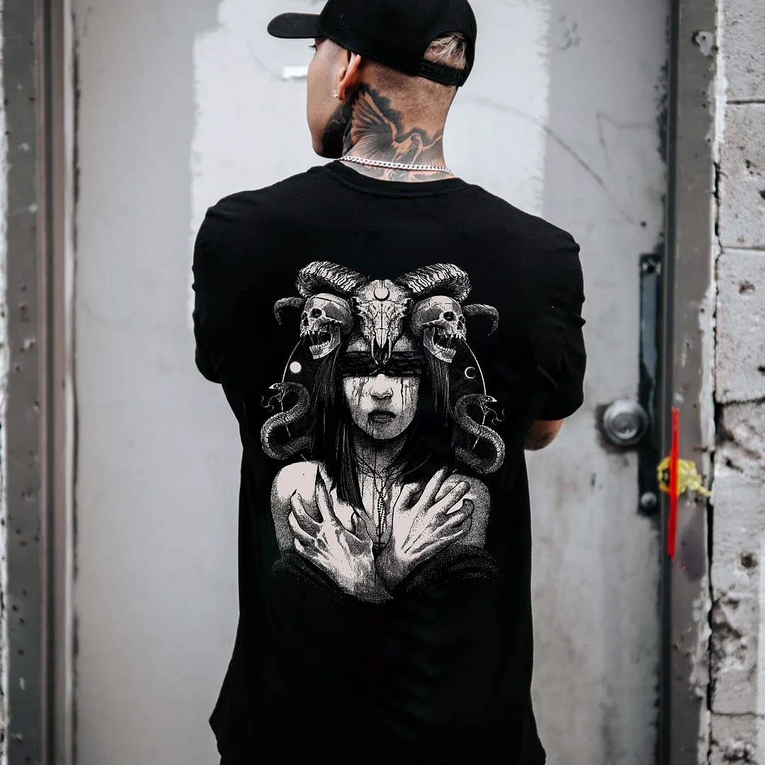 Satanic Messenger Printed Men's T-shirt  -  