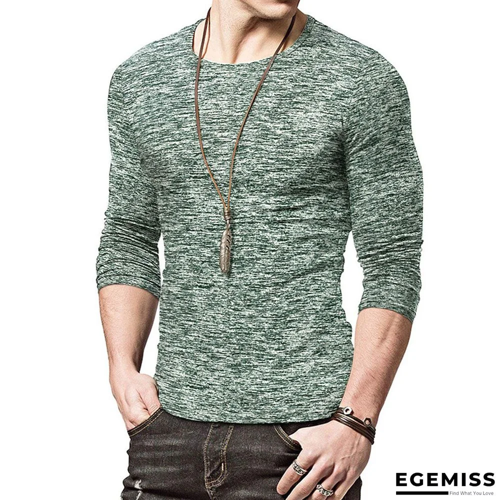 Men's Bottom Shirt Round Collar Long Sleeve T-shirt Men's Shirt jerseys | EGEMISS