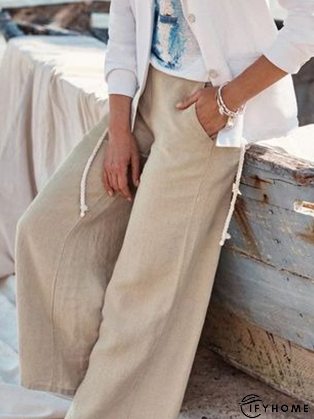 Cotton Casual Elastic Waist Loose Pants | IFYHOME