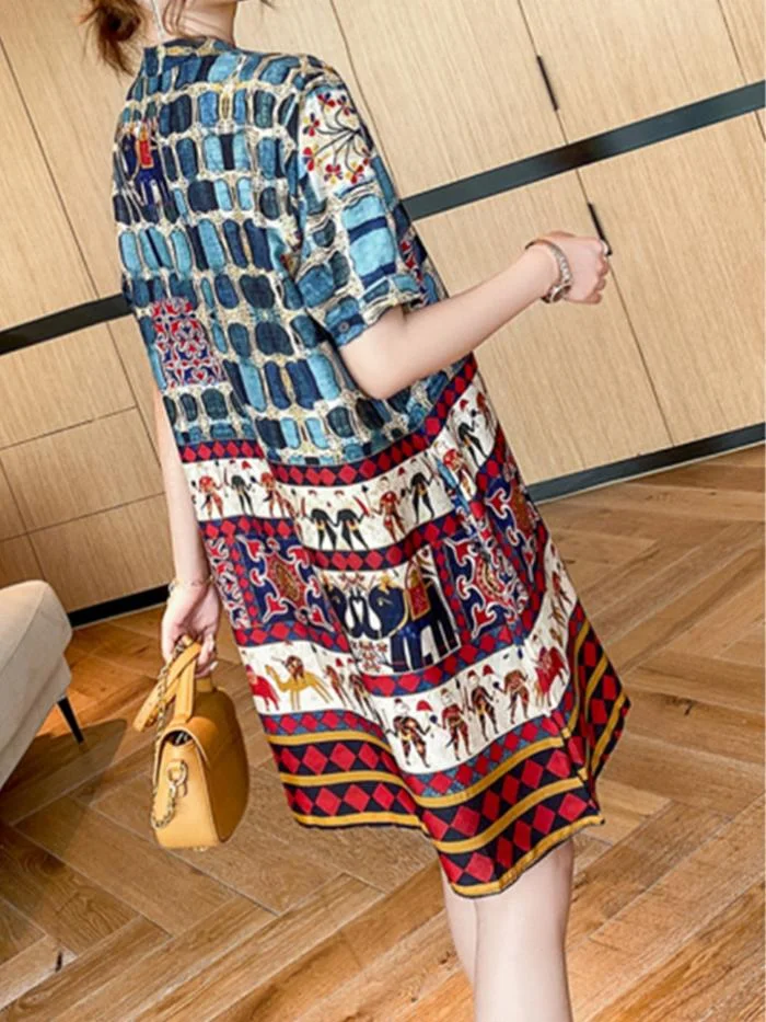 Over The Knee Short Sleeve Dress