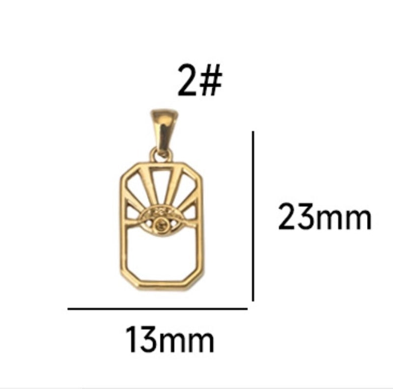 1 Piece Titanium Steel Sun Devil’s Eye Life Tree Pendant