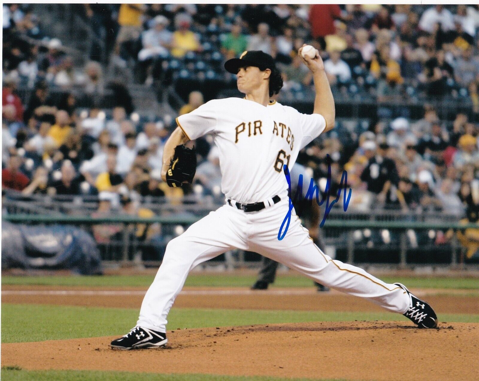 JEFF LOCKE PITTSBURGH PIRATES ACTION SIGNED 8x10