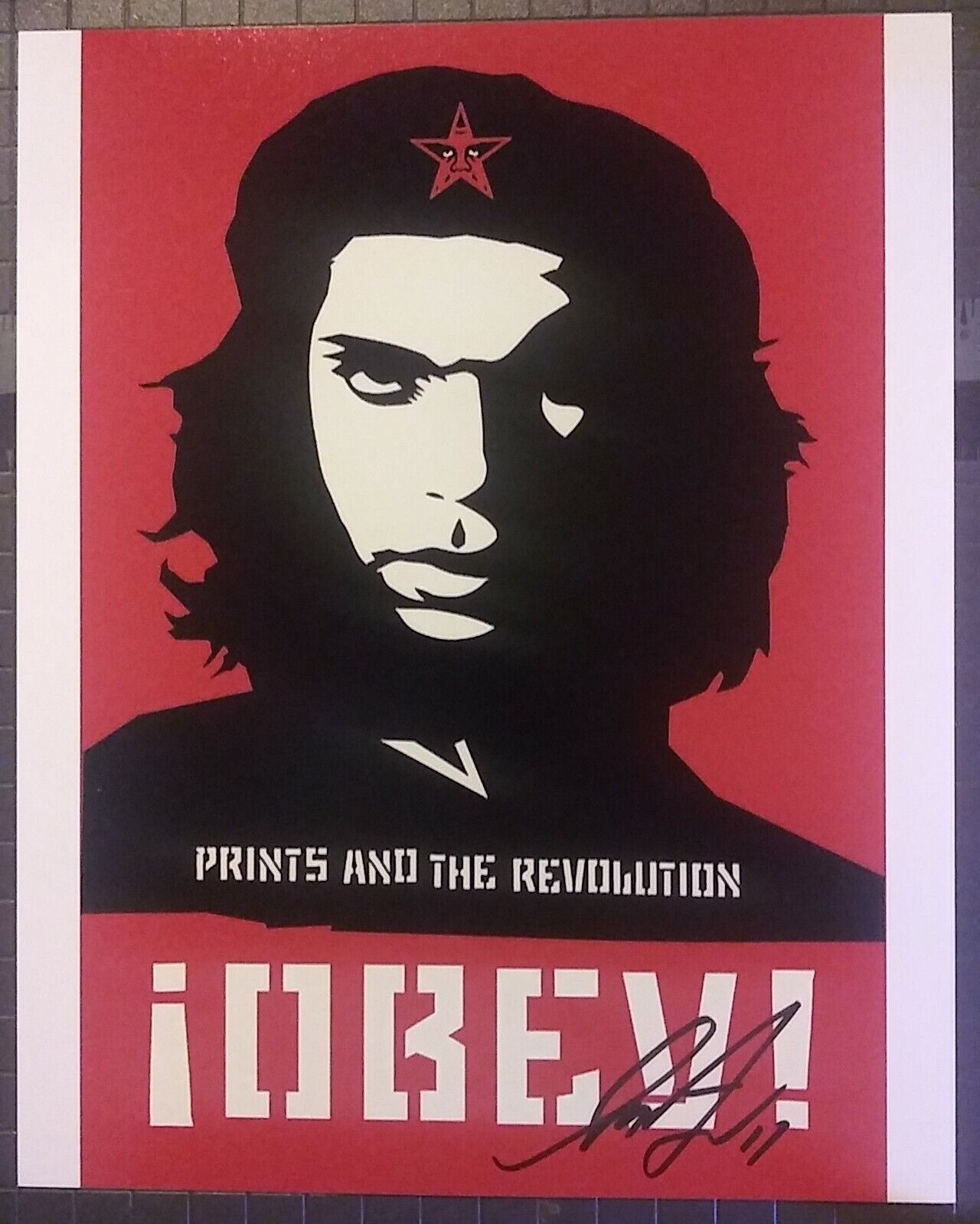 Shepard Fairey signed 8x10