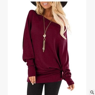 Women's long-sleeved T-shirt autumn new solid color top