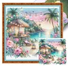 Beach Scenery-11CT Stamped Cross Stitch 40*40cm/15.75*15.75in