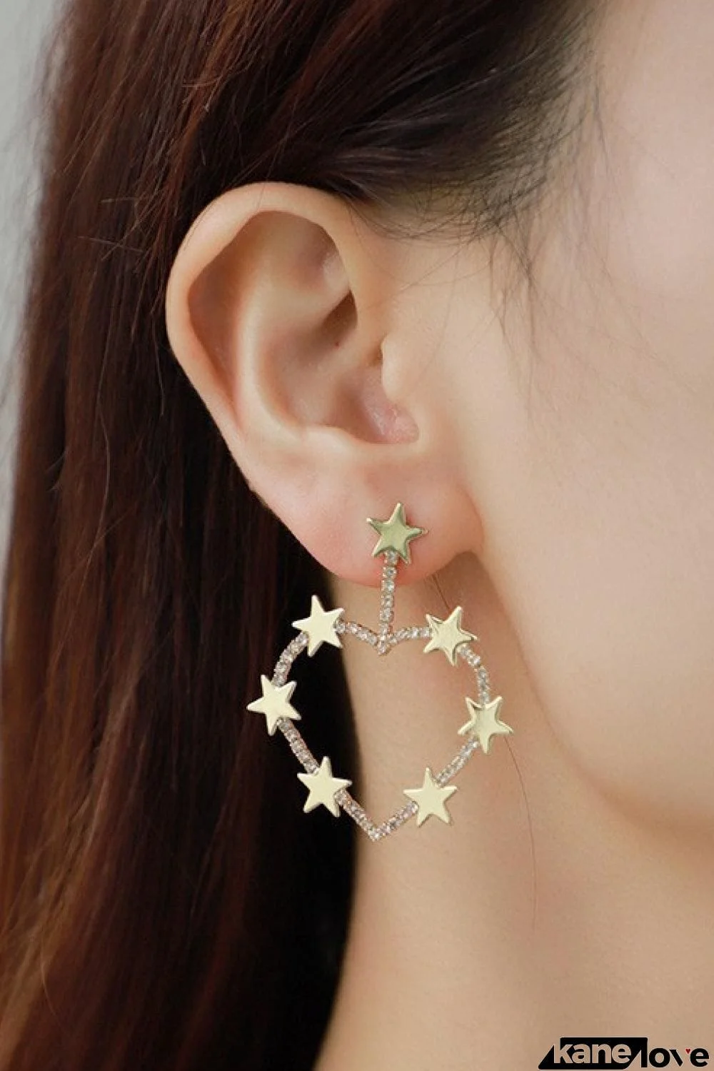 Star Zircon Heart-Shaped Earrings