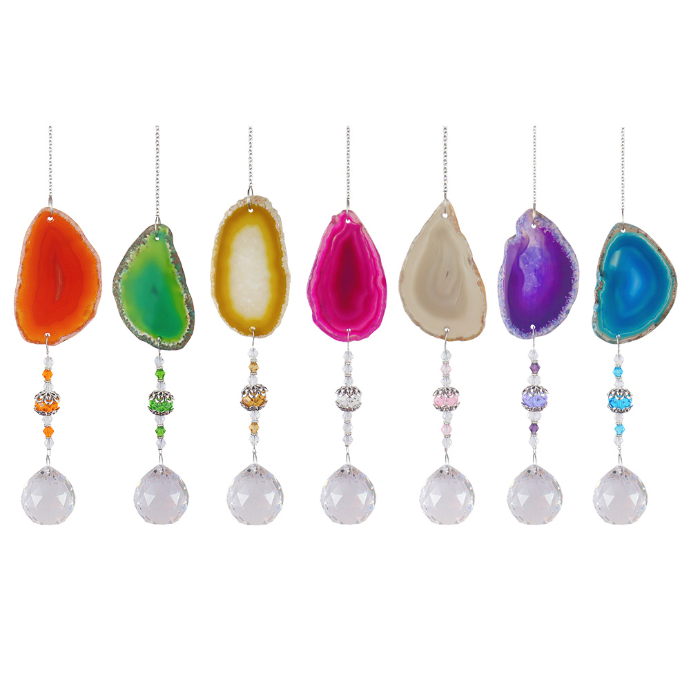 

Crystal Wind Chime Light Catcher Colorful Ball Bead Hanging Garden Decor, Orange, 501 Original