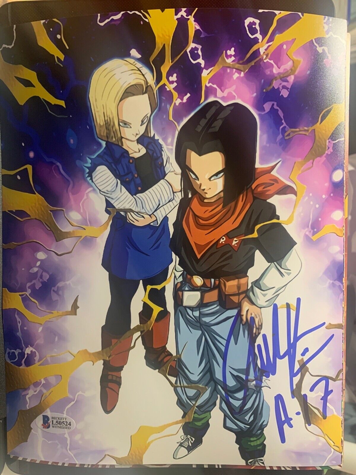 Chuck Huber signed 8x10 Photo Poster painting Dragon Ball Z Movie Android 17 Beckett D10