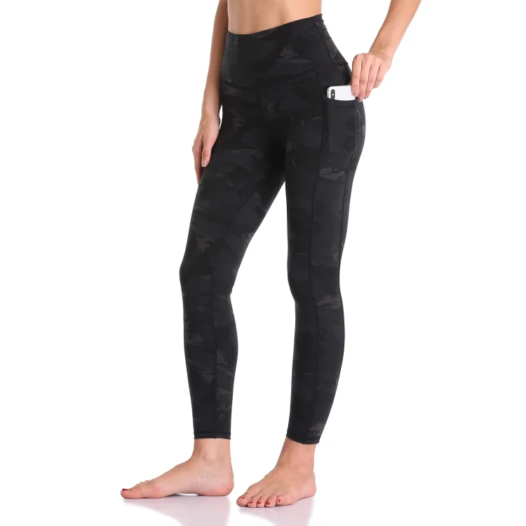 women high waisted yoga pants splinter camo