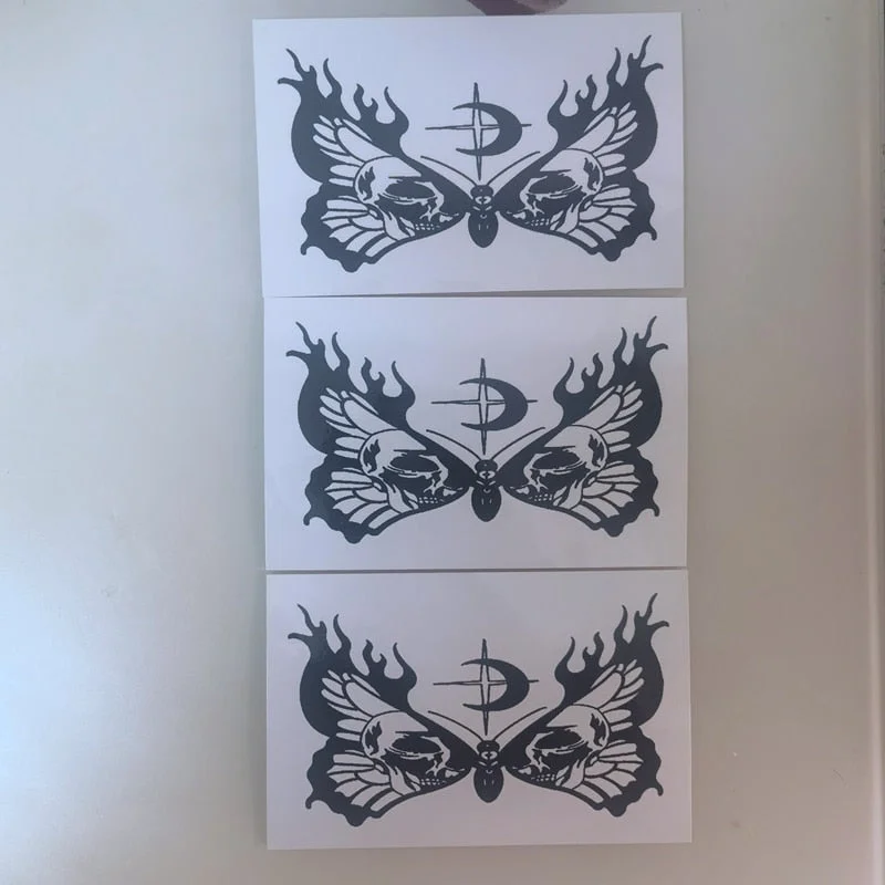 Black Owl Temporary Tattoo Sticker Waterproof Lasting Hand-Painted Hand Back Neck Fake Tattoo Big Personality Tattoo Sticker Men