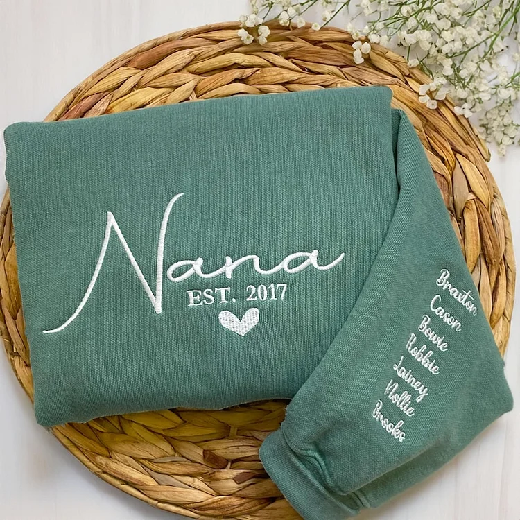 Custom Embroidered Sweatshirt Hoodie Mama and Kids Portrait with Photo - Mother's Day Gifts