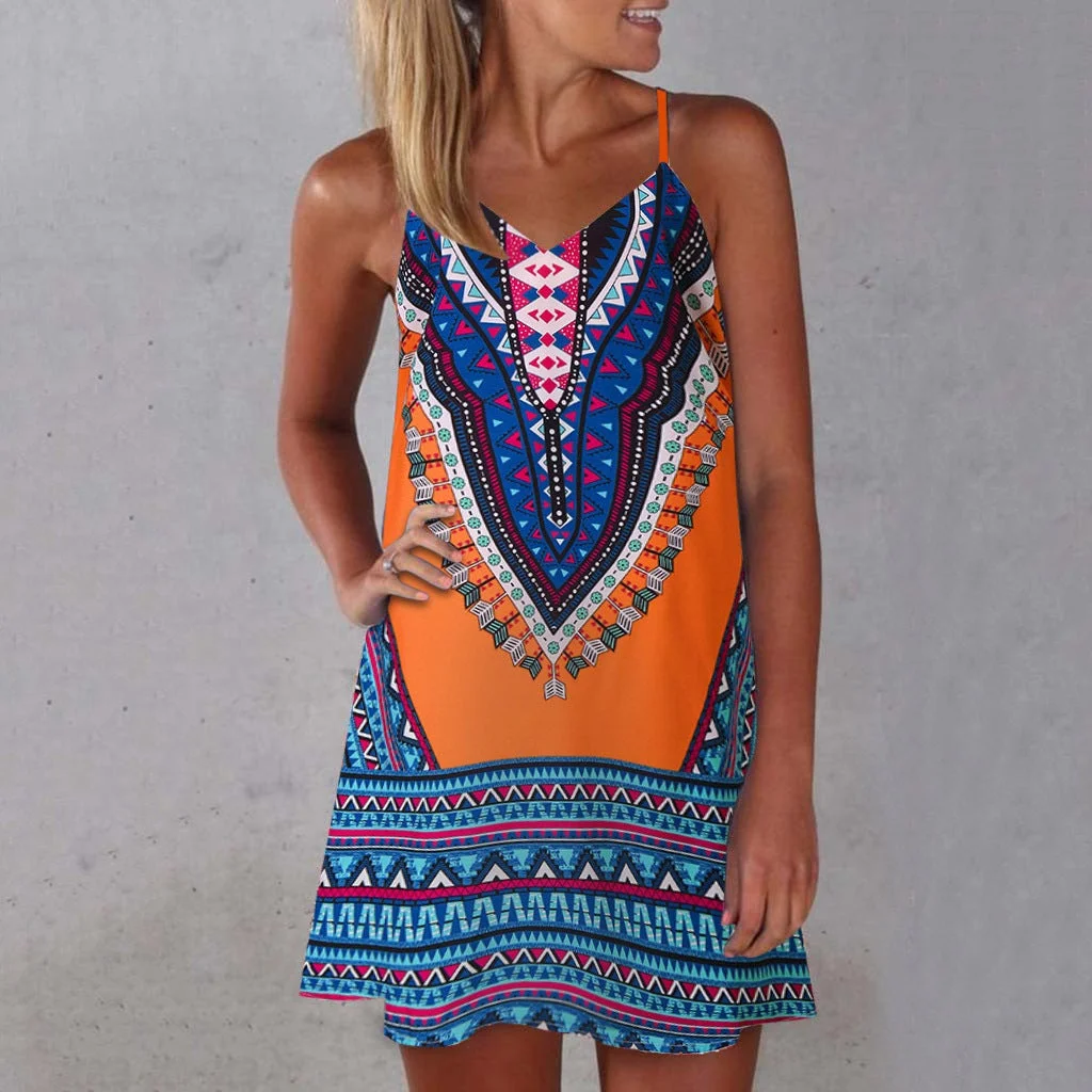 Women's Summer Ethnic Style Suspender Dress