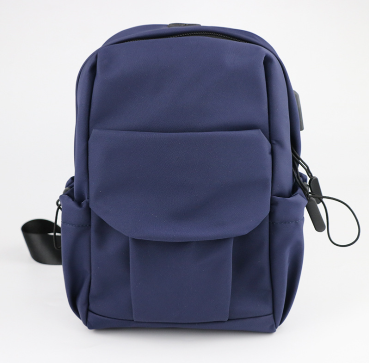 Solid Color Drawstring Gym Bag (Blue)