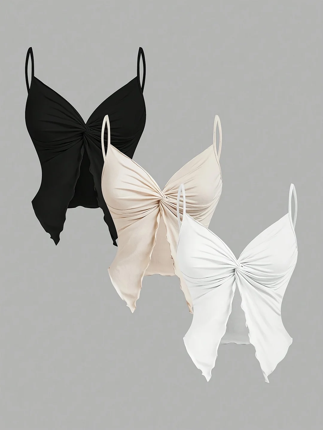 3pcs Set Of Women's Twisted Front Cross Sleeveless Tops, Cute To | IFYHOME