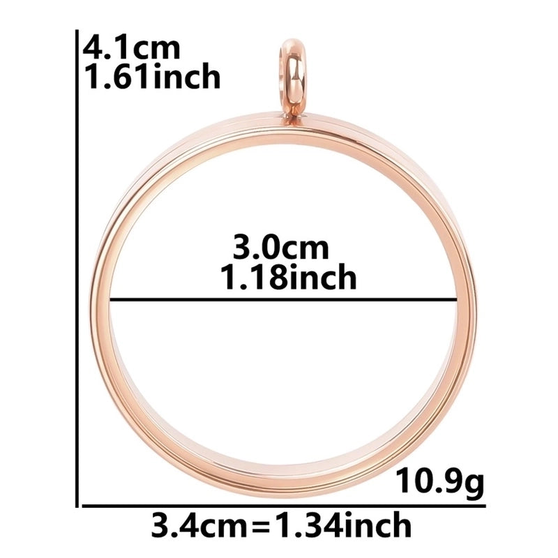 2 Pieces 304 Stainless Steel 18K Gold Plated Circle Solid Color Polished Pendant