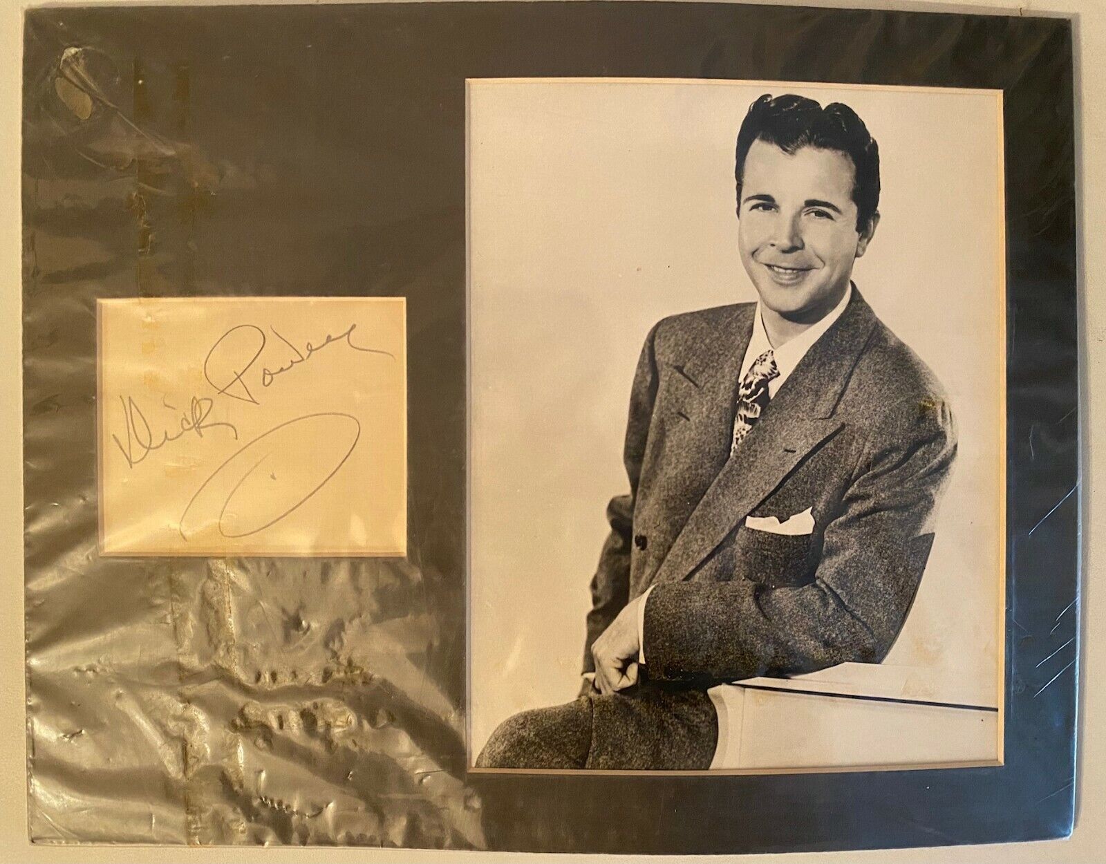 Dick Powell Original Vintage Framed Signature with Photo Poster painting B22