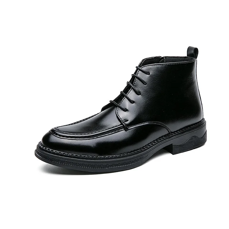 Damulin Pointed Toe Men Basic Boots Casual Leather High Top Shoes Retro Style Business British Ankle Boots Side Zipper Male Formal Shoes