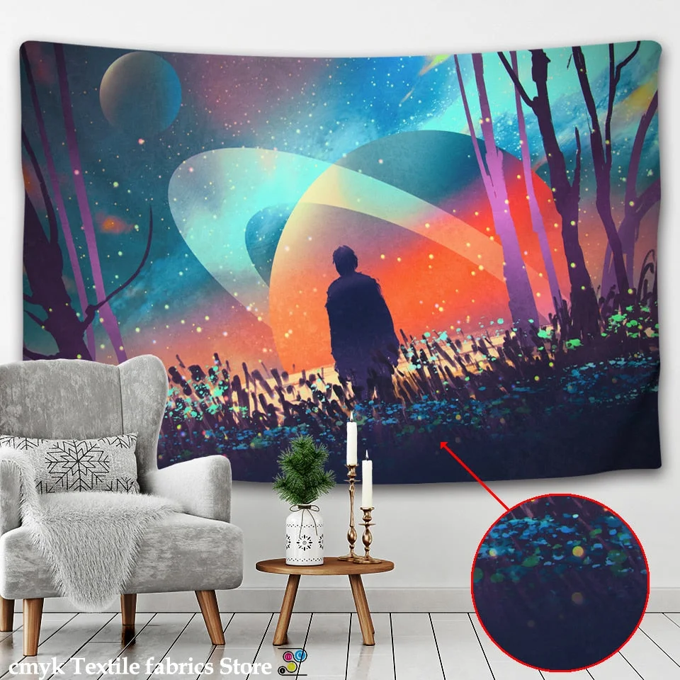 Tapestry psychedelic pattern yoga throw beach throw carpet Hippie Home Decor Wall Tapestry Blanket Galaxy Hanging Wall Tapestry