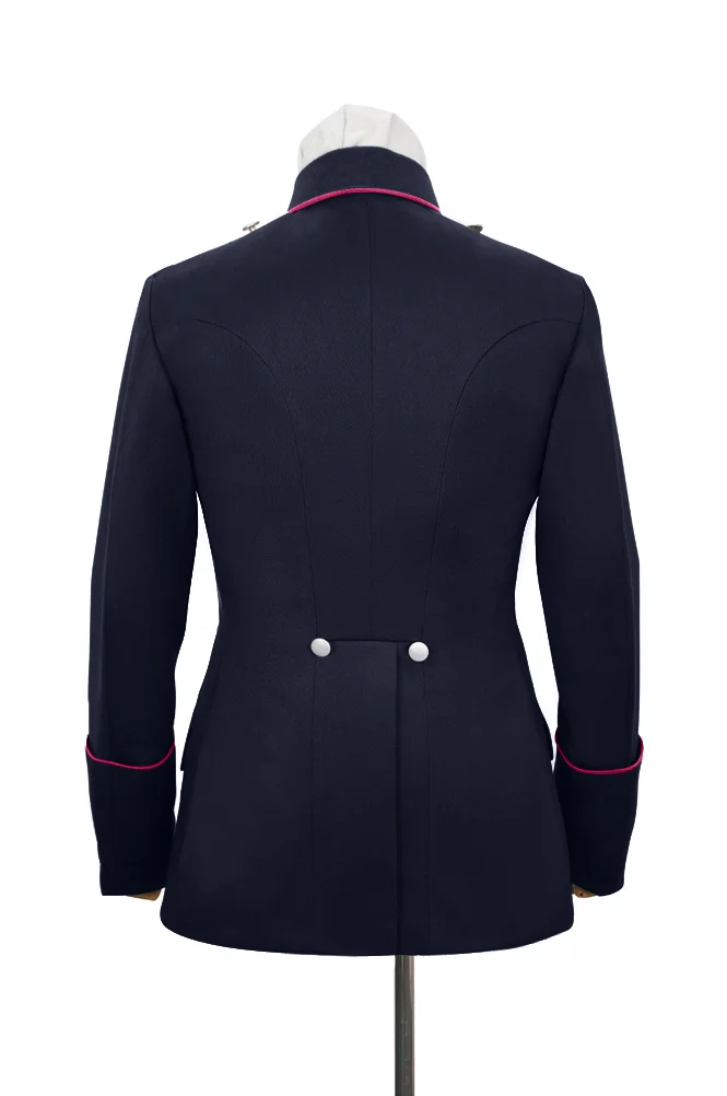   German Fire Police Navy Blue Gabardine Service Waffenrock Tunic With Pipe German-Uniform