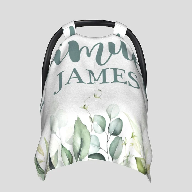 Personalized Baby Leaves Car Seat Canopy for Comfort & Unique| C32