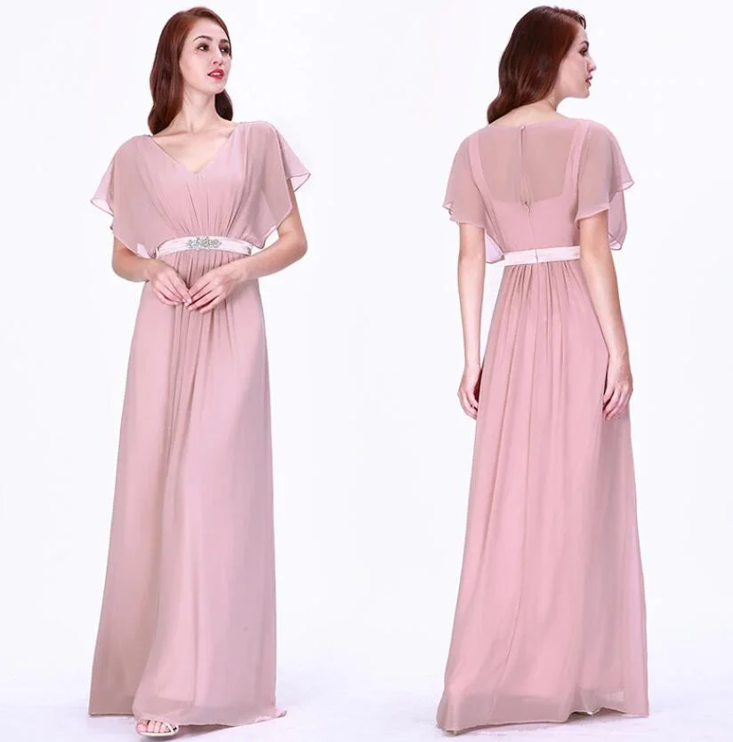 Glamorous Pink Ruffles Long Chiffon Prom Dress - lulusllly